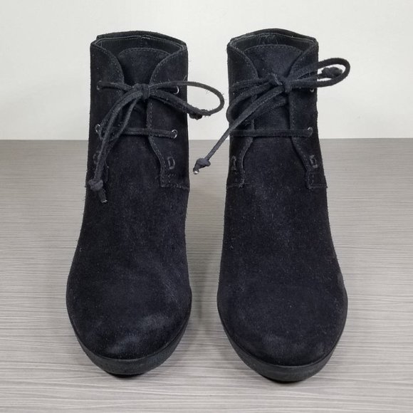 Via Spiga Mirren Wedge Bootie, Black Suede, Womens Size 7.5 / 38 - Picture 2 of 11
